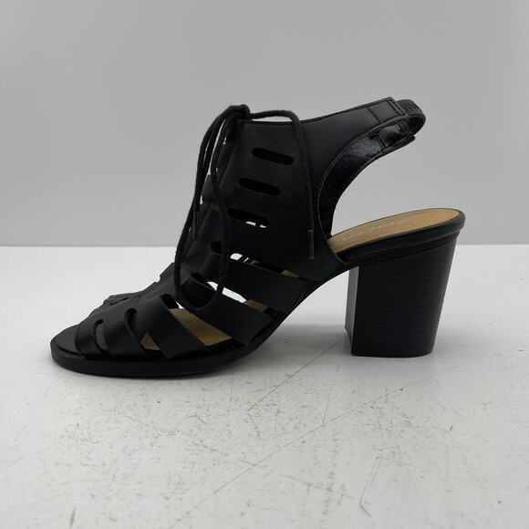 Women Open Toe Lace Up Block Stacked Chunky Heel Slingback Soda Sandal Sz 9 - Picture 8 of 11